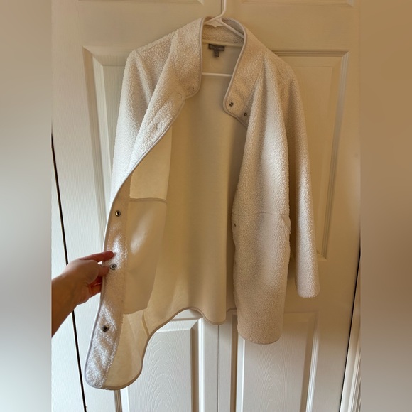 Talbots Cozy Cream Sherpa Jacket Sz Medium Petite - Picture 5 of 5